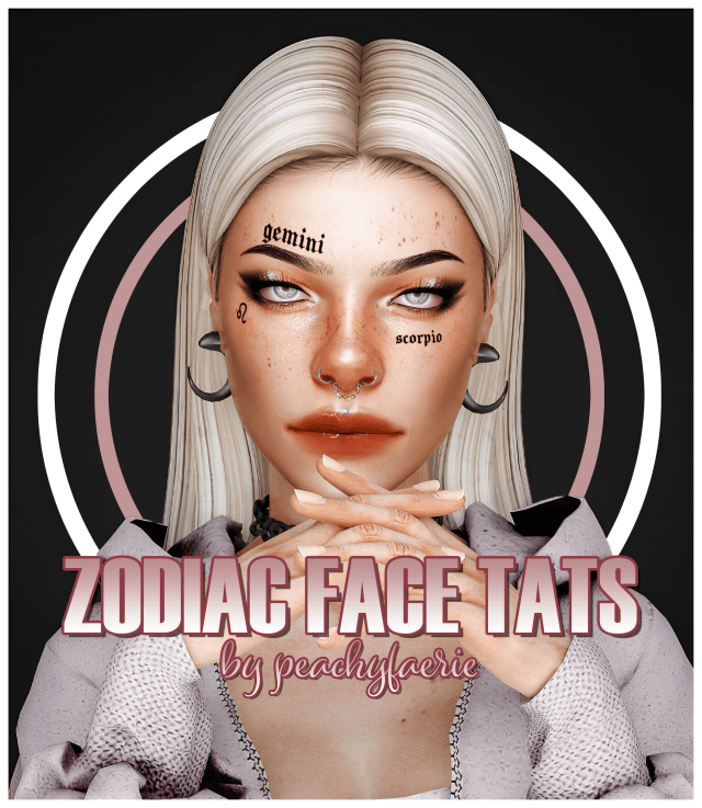 zodiac face tats by peachyfaerie