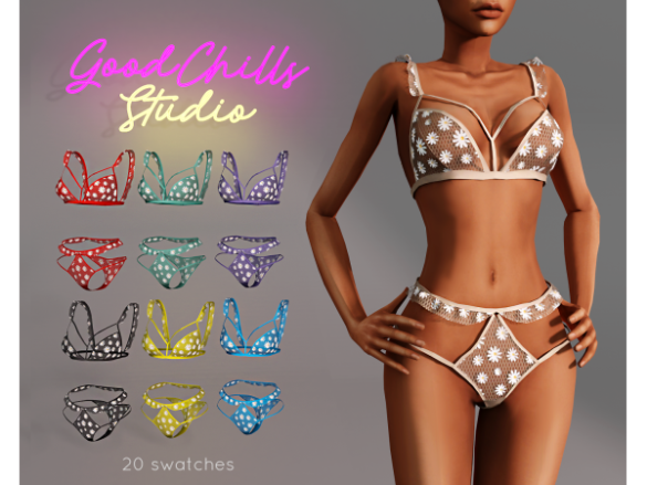 GCS TulleFlowerSet The Sims 4
