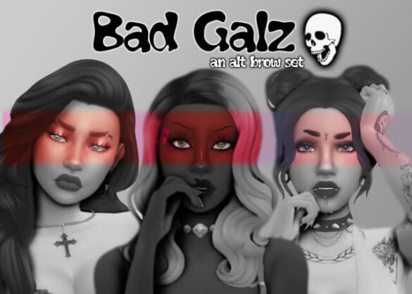 bad galz a ts4 cc eyebrow set