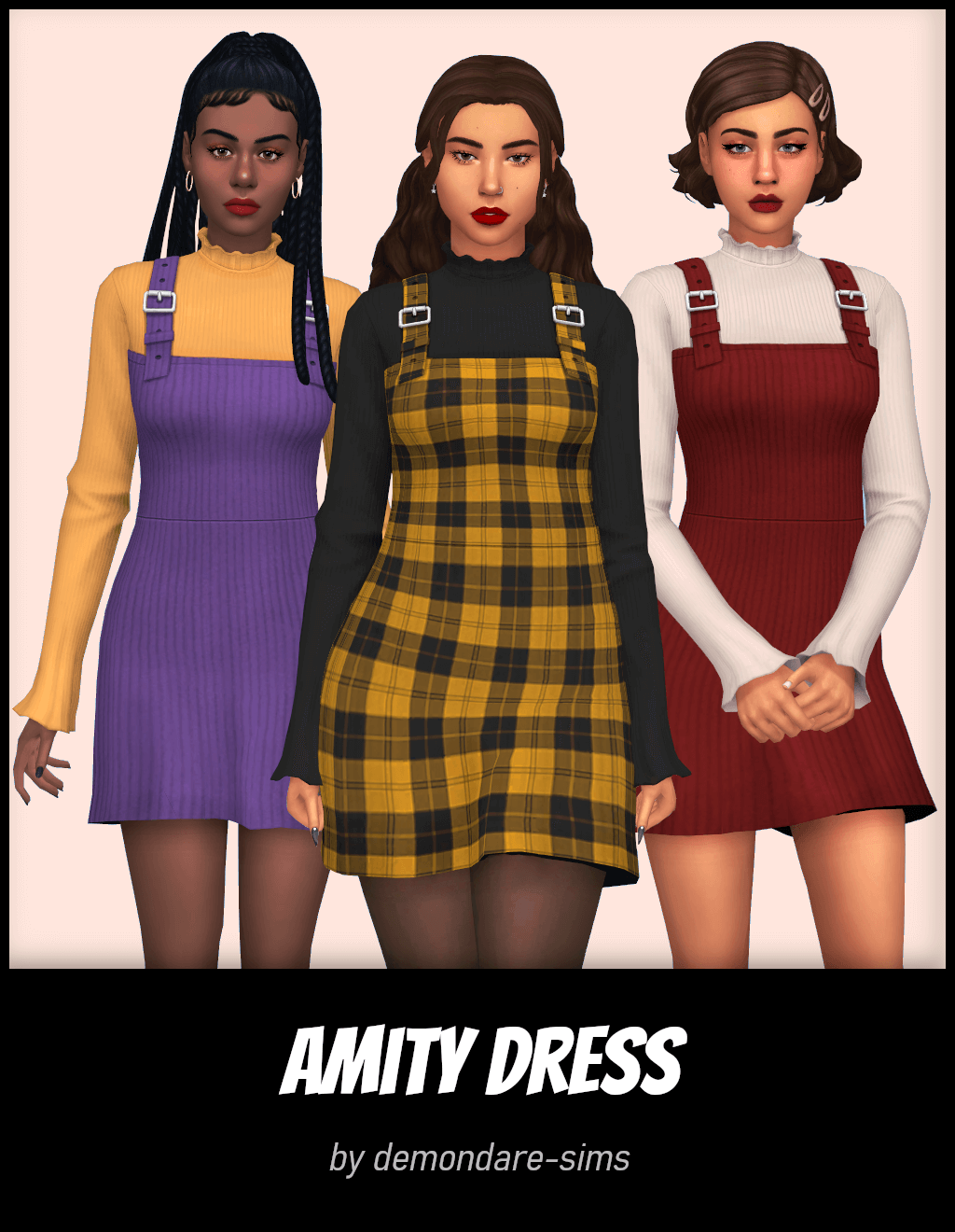 amity dress cute dress for autumn | The Sims Book