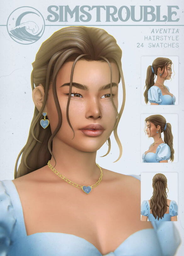 Aventia Hairstyle (Ponytail Bun) by simstrouble
