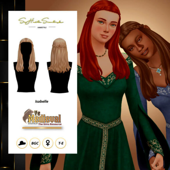 Ye Medieval - Isabelle Hairstyle | The Sims Book