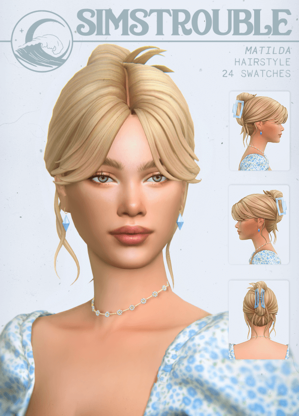 Matilda Hairstyle (3 Versions) by simstrouble