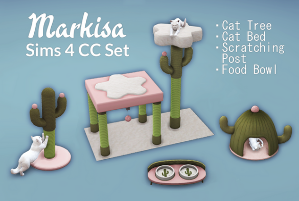 Markisa CC Set - Cactus themed objects for cats