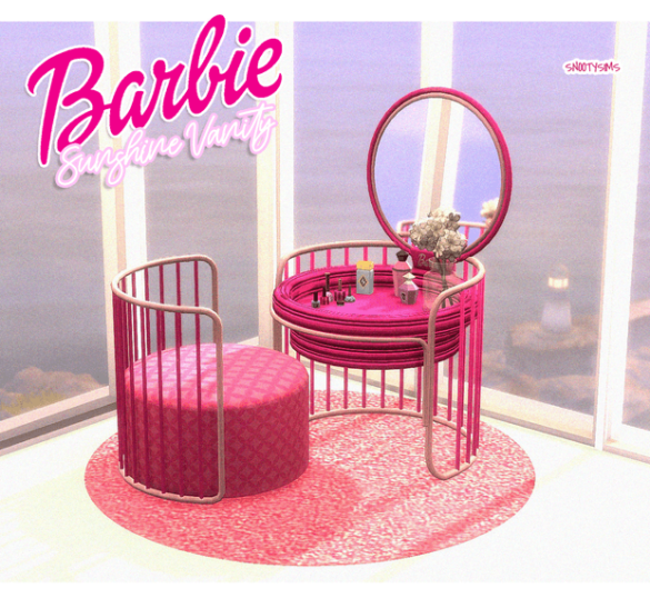Barbie CC Sunshine Vanity Set by SNOOTYSIMS