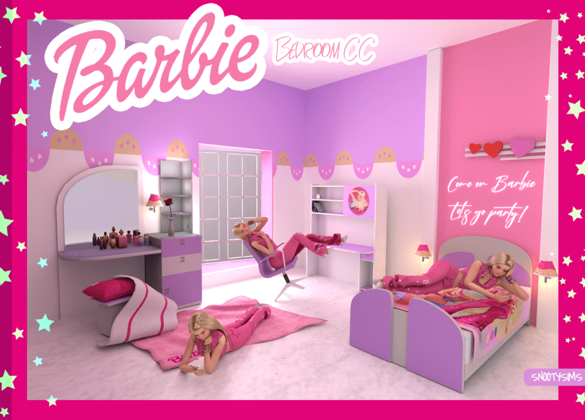 Come on Barbie Bedroom CC by SNOOTYSIMS