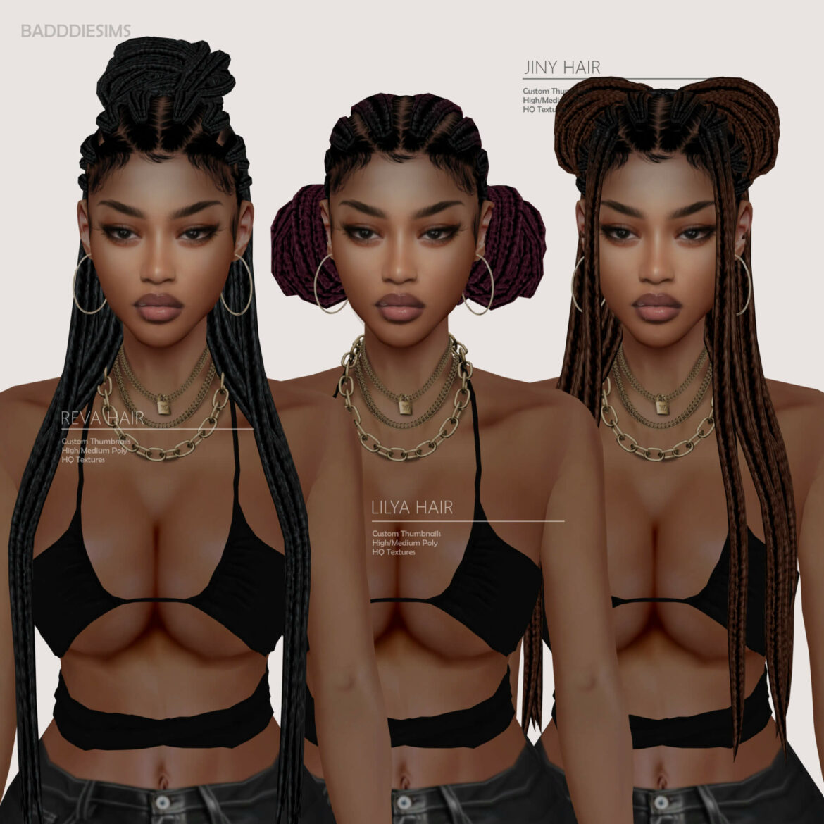 BADDDIESIMS REVA HAIR