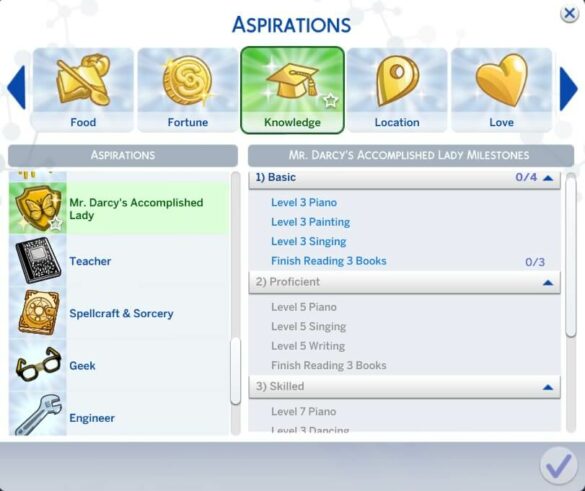 Mr. Darcy's Accomplished Lady | The Sims Book