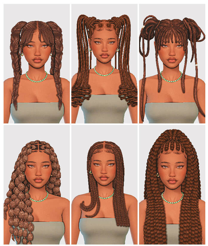 Braids , Locs , Twists And More. Maxis Match Edition