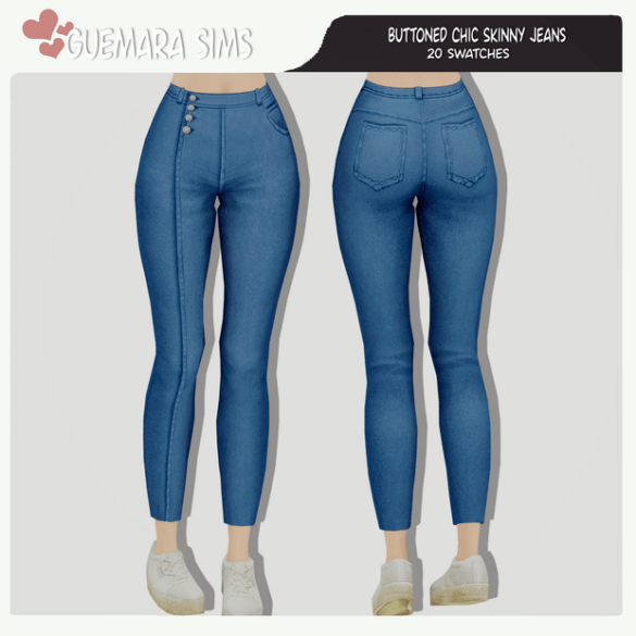 Buttoned Chic Skinny Jeans