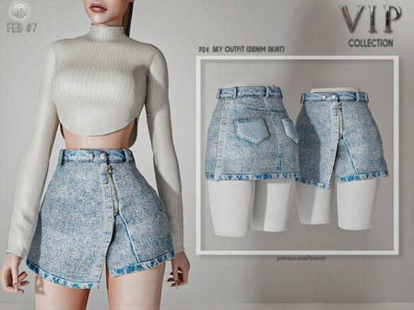 Sky Outfit (DENIM SKIRT)