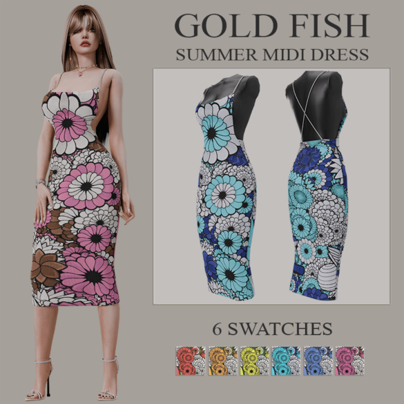 GoldFish summer midi dress