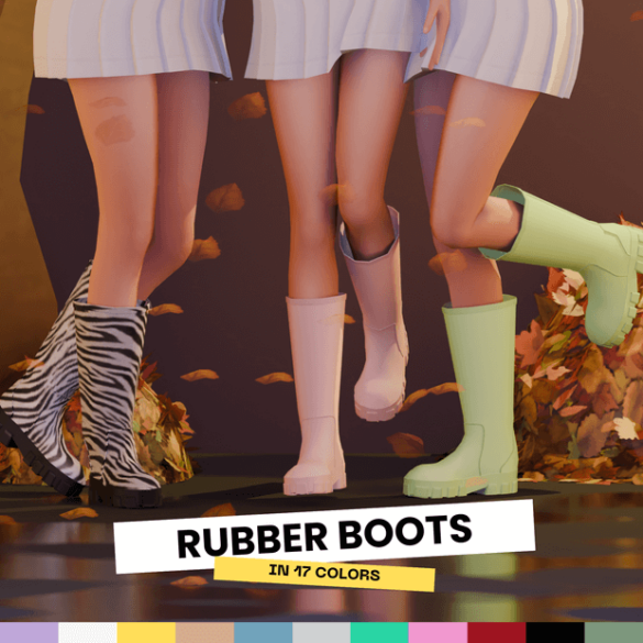 Stylish Rubber Boots in a 17-color set
