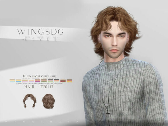 WINGS-TF0117-Fluffy short curly hair