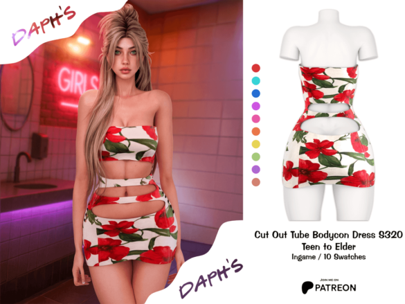 Cut Out Tube Bodycon Dress S320