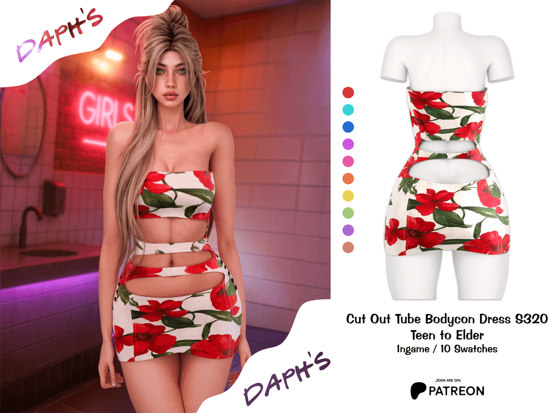 Cut Out Tube Bodycon Dress S320