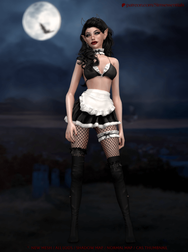 maid costume halloween special sim download