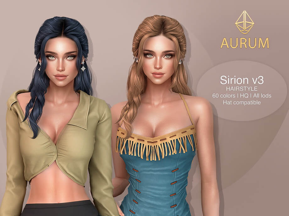 Sirion Hairstyle v3 - Braided Half-Up Long Waves