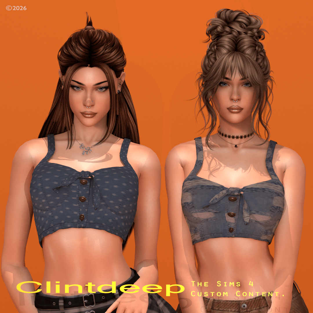 Clintdeep TS4 CC Emily Denim Camisole