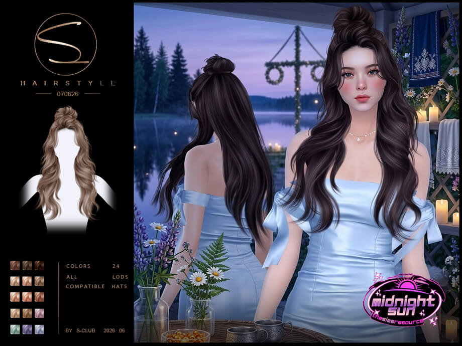 S-CLUB UPDO WAVY LONG HAIRSTYLE MidnightSun