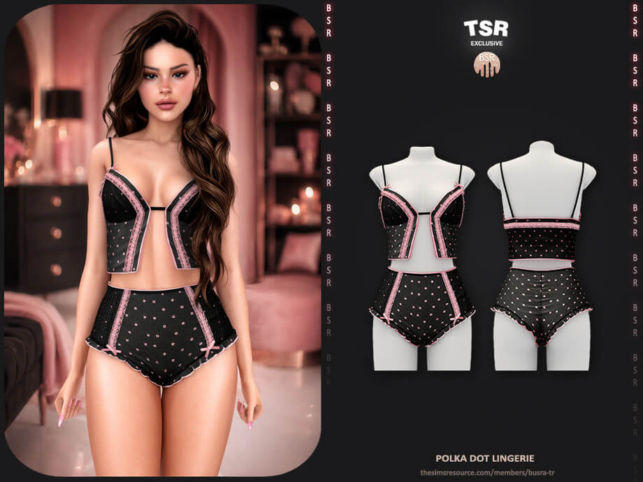 SET-Polka Dot Lingerie
