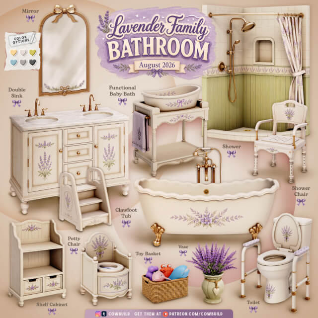 August 2026 Set - Lavender Family Bathroom