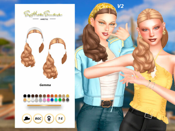 SHS Gemma V2 Hair – Maxis Match Hairstyle for The Sims 4