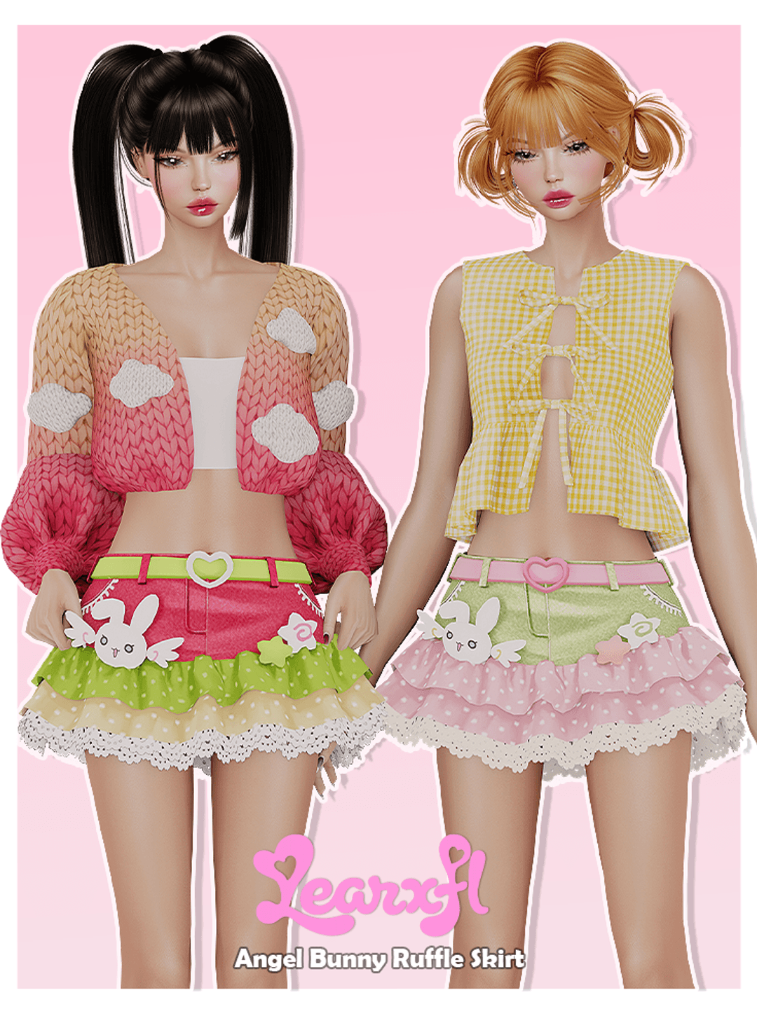 3 Angel Bunny Ruffle Skirt ANIME BTM 44