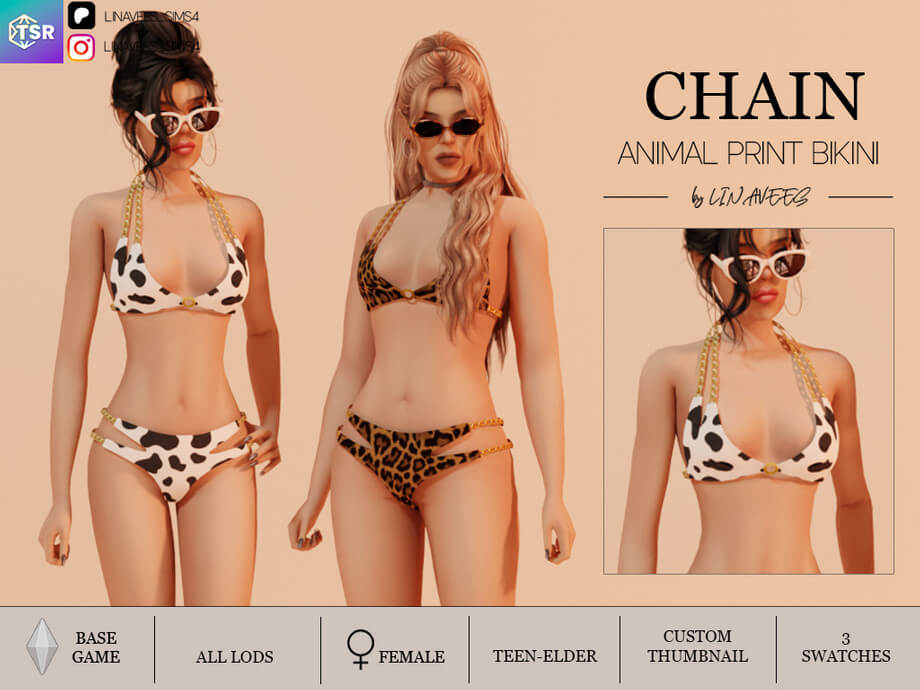 CHAIN ANIMAL BIKINI - TOP